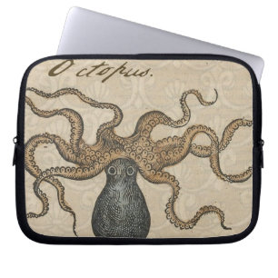 Octopus Kraken Vintag Illustration Laptopschutzhülle