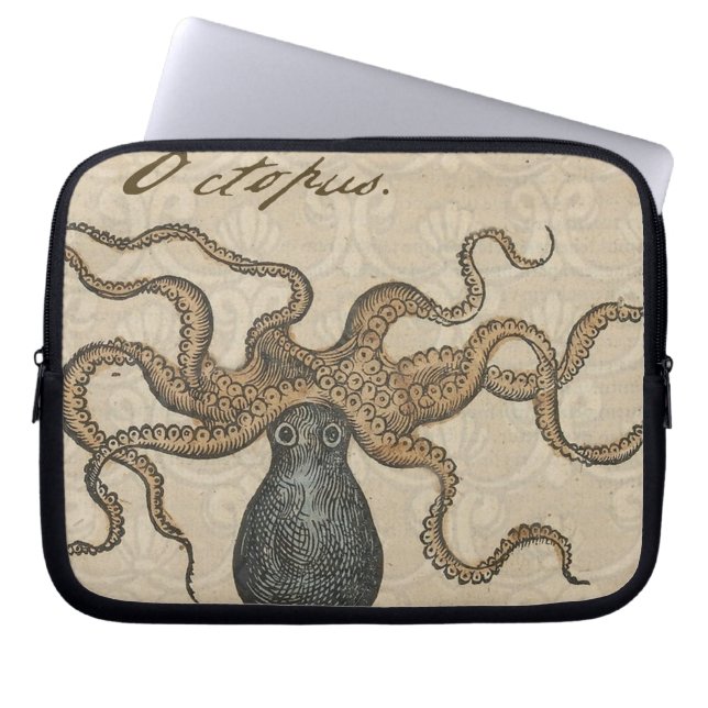 Octopus Kraken Vintag Illustration Laptopschutzhülle (Vorderseite)