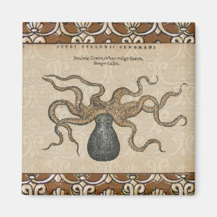 Octopus Kraken Vintag Illustration Magnet