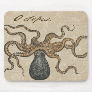 Octopus Kraken Vintag Illustration Mousepad