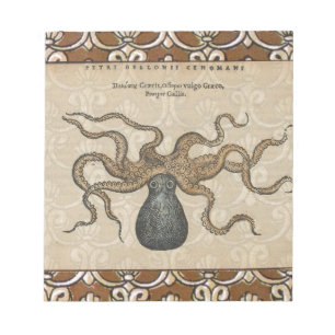 Octopus Kraken Vintag Illustration Notizblock
