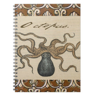 Octopus Kraken Vintag Illustration Notizblock