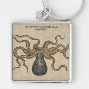 Octopus Kraken Vintage Illustration Schlüsselanhänger