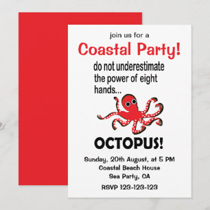 Octopus Küstenparty Einladung