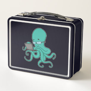 Octopus Laptop Metall Brotdose