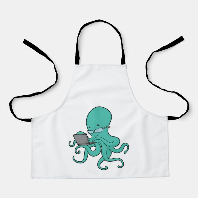Octopus Laptop Schürze (Vorderseite)