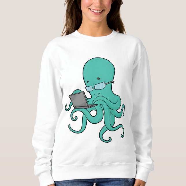 Octopus Laptop Sweatshirt (Vorderseite)