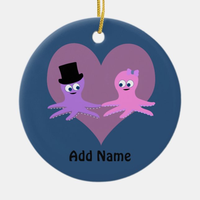 Octopus-Liebe Keramikornament (Vorne)