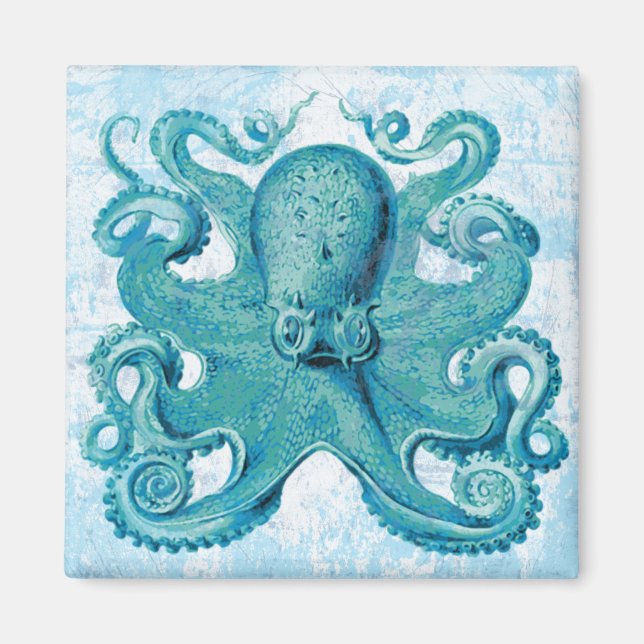 Octopus Marine Life Ocean Animals Beach Nautic Magnet (Vorne)
