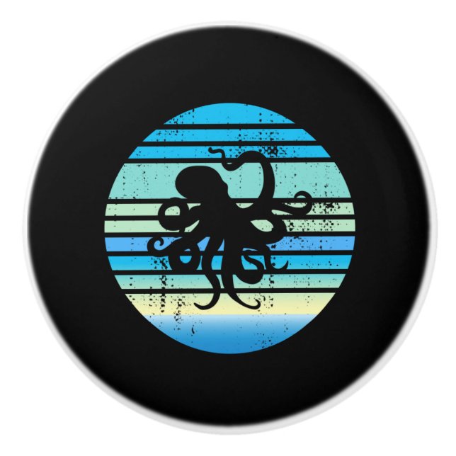 Octopus Meeresbiologe Keramikknauf (Vorderseite)