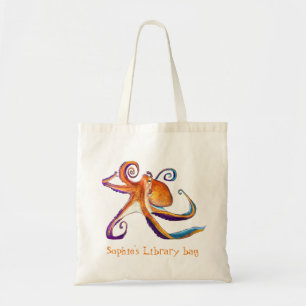 Octopus Meereswelt Aquarellkunst Tragetasche