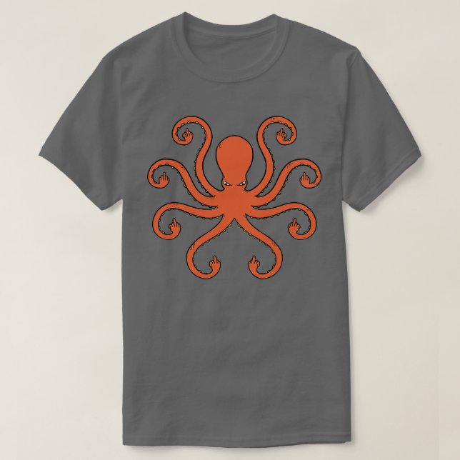 Octopus Middle Fingers T-Shirt (Design vorne)