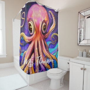 Octopus mit Individuelle Name Duschvorhang
