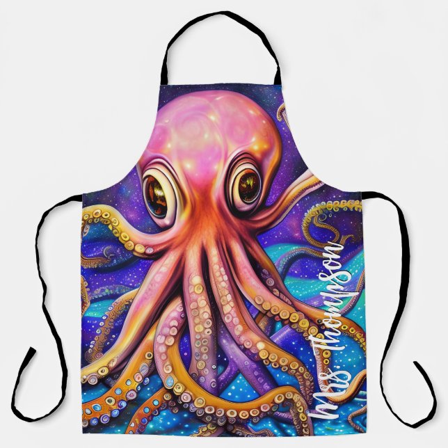 Octopus mit Individuelle Name Schürze (Vorderseite)
