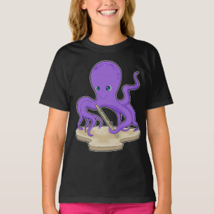 Octopus Musician Flute Music T-Shirt