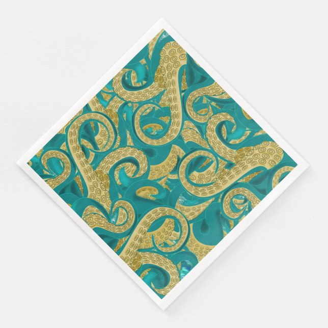 Octopus Napkins Tentalies Modernes Design Serviette (Ecke)