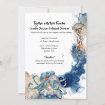 Octopus nautical Marine Orange Beach Hochzeit