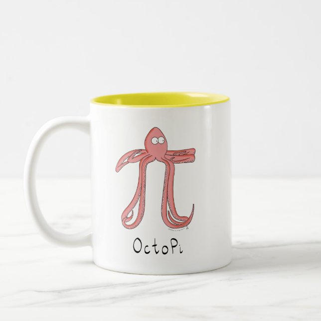 Octopus Niedlich Mathe Pi Day Coffee Tasse (Links)