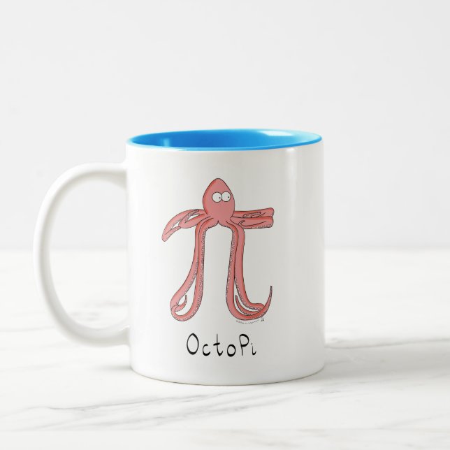 Octopus Niedlich Mathe Pi Day Coffee Tasse (Links)