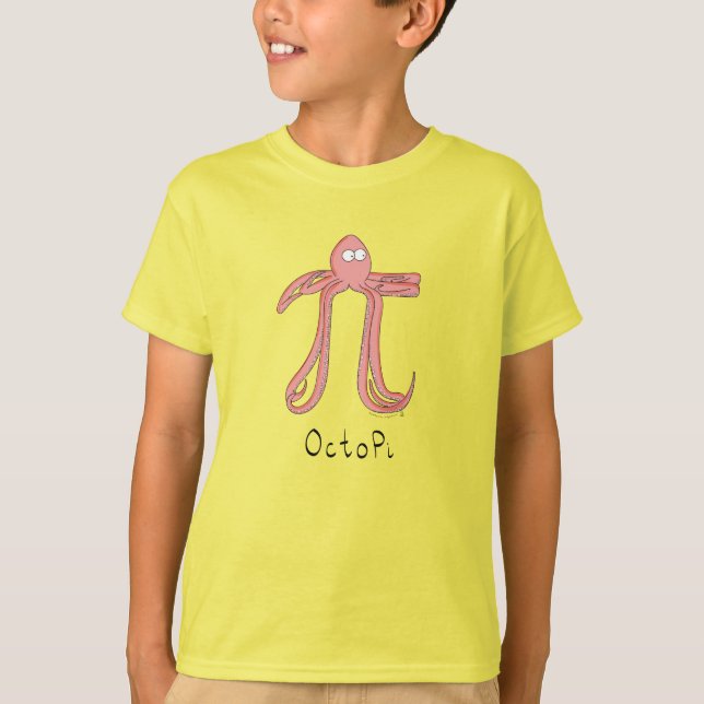 Octopus Niedlich Mathe Pi Day Kid's Boy's T - Shir T-Shirt (Vorderseite)