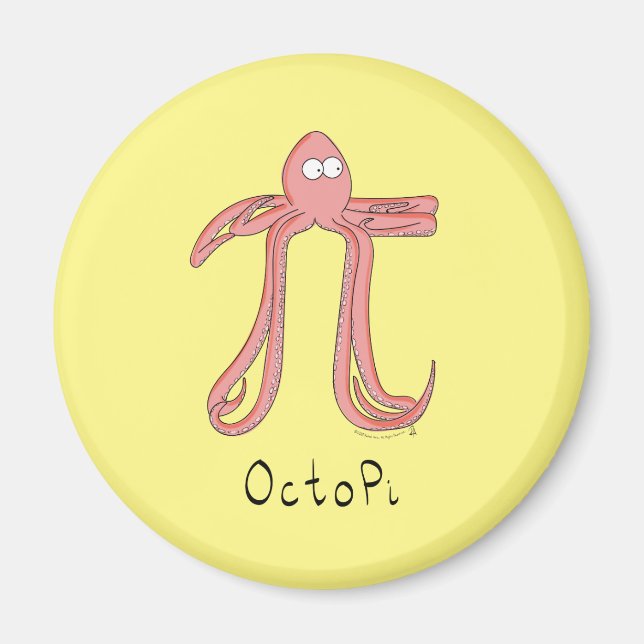 Octopus Niedlich Mathematik Pi Day Magnet (Vorne)