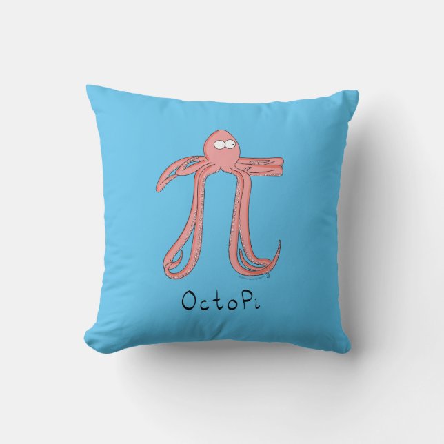 Octopus Niedlich Mathematik Pi Day Pillow Kissen (Vorderseite)