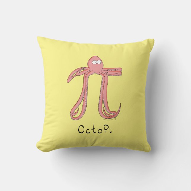 Octopus Niedlich Mathematik Pi Day Pillow Kissen (Vorderseite)