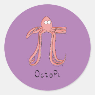 Octopus Niedlich Mathematik Pi Day Stickers