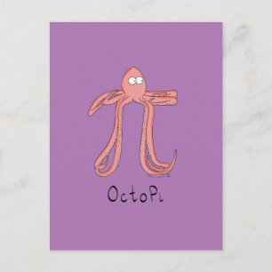 Octopus Niedlich Mathematik Pi Tag Postkarte