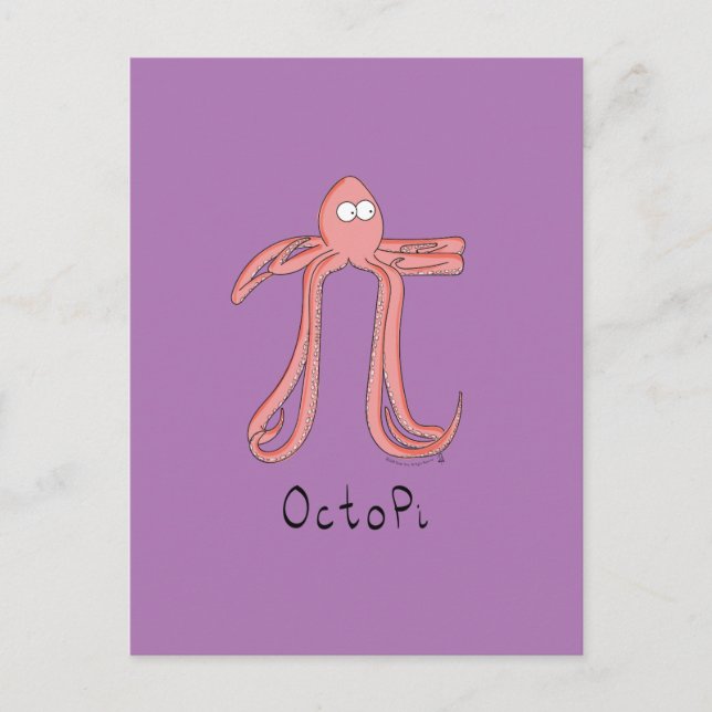 Octopus Niedlich Mathematik Pi Tag Postkarte (Vorderseite)
