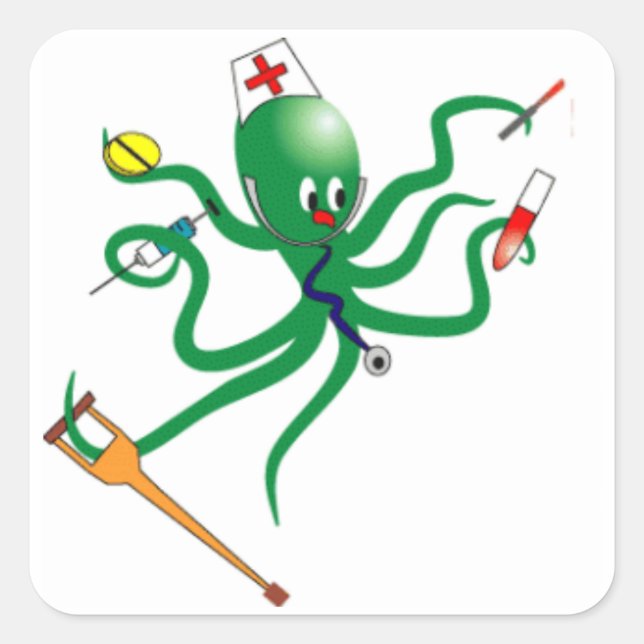 Octopus Nurse Square Sticker (Vorderseite)