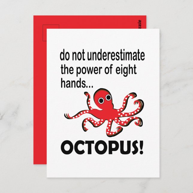 Octopus Ocean Animal Funny Postkarte (Vorne/Hinten)