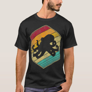 Octopus Ocean Fish Sea Retro Style Vintager 70er 8 T-Shirt