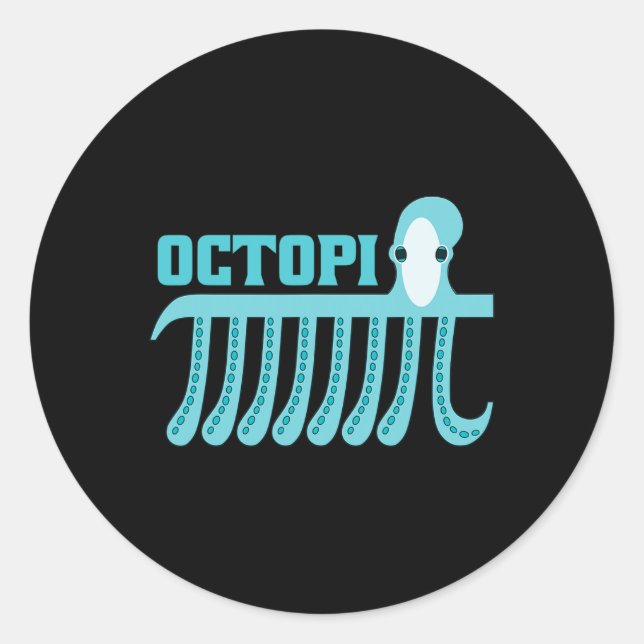Octopus Octopi Math Runder Aufkleber (Vorderseite)