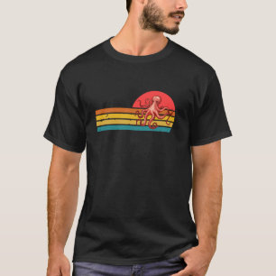 Octopus Octopus Animal 80er Retro Octopus Long Sle T-Shirt