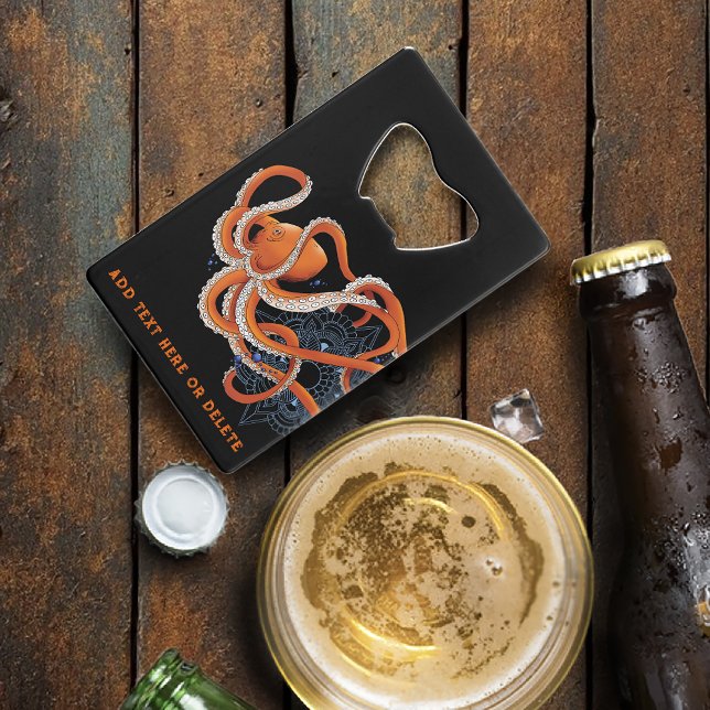 Octopus Orange Mandal Blue Geldbeutel Flaschenöffner (Von Creator hochgeladen)