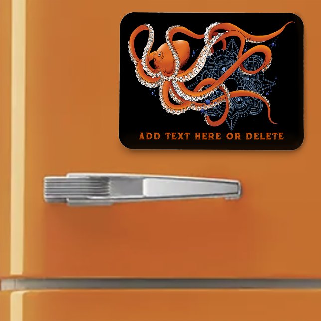 Octopus Orange Mandal Blue Magnet (Von Creator hochgeladen)