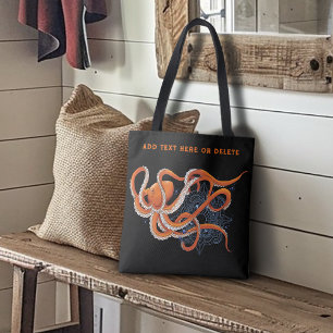 Octopus Orange Mandala Blue