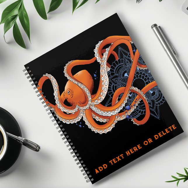 Octopus Orange Mandala Blue Planer (Von Creator hochgeladen)