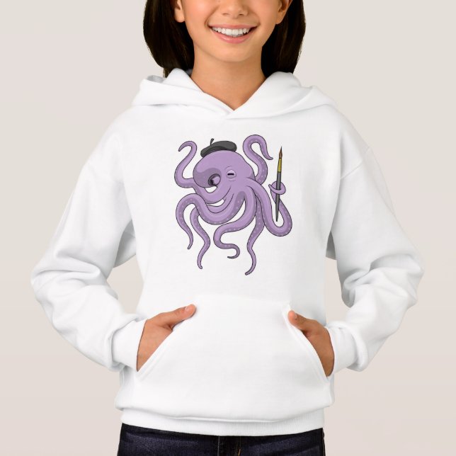 Octopus Painter Pinsel Hoodie (Vorderseite)