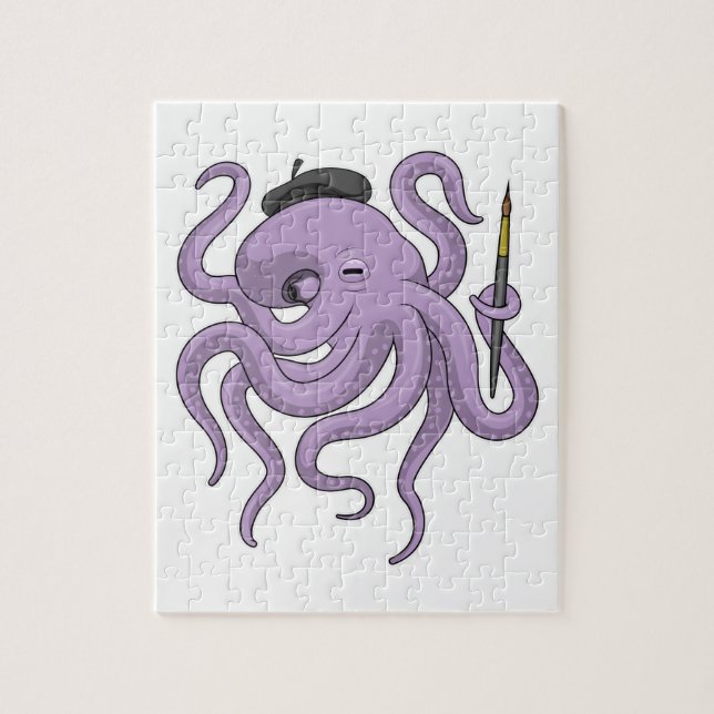 Octopus Painter Pinsel Puzzle (Vertikal)