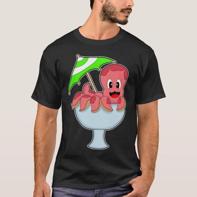 Octopus Party Cocktail umbrella T-Shirt (Vorderseite)