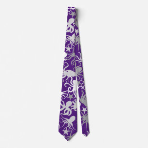 Octopus Pattern.b D Lila BG Krawatte