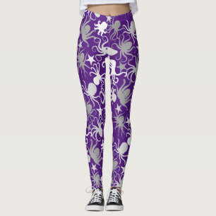 Octopus Pattern.b Lila BG Leggings