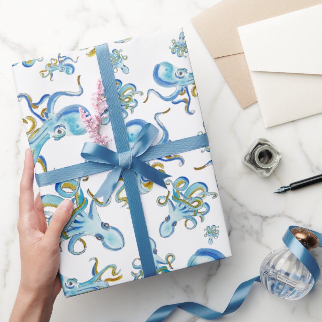 Octopus Pattern Wrapping Paper Geschenkpapier (Schenken)