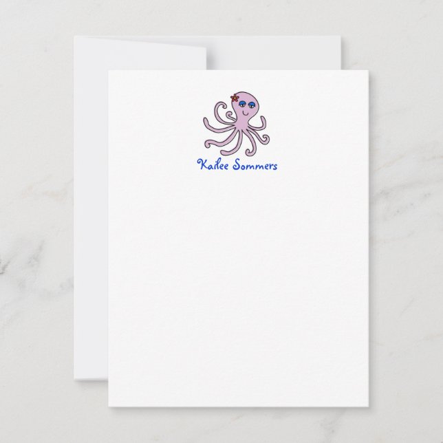 Octopus Personal Stationery, 4.25x5.5 Mitteilungskarte (Vorderseite)