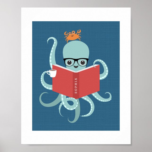 Octopus Personalisiert Poster Print (Vorne)