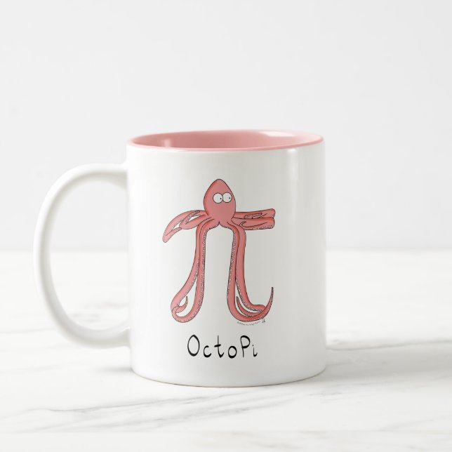 Octopus Pi Symbol Math Lehrer Funny Zweifarbige Tasse (Links)