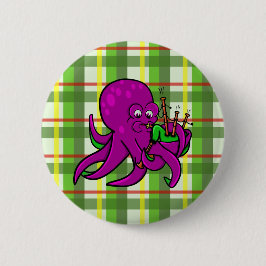 Octopus Piper Musical Instrument Illustration Button
