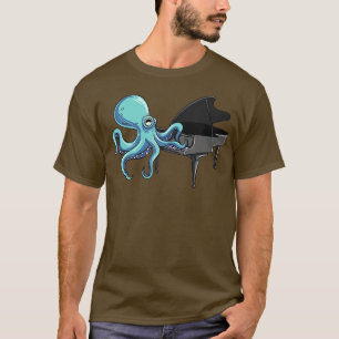Octopus Playing Piano Squid T-Shirt